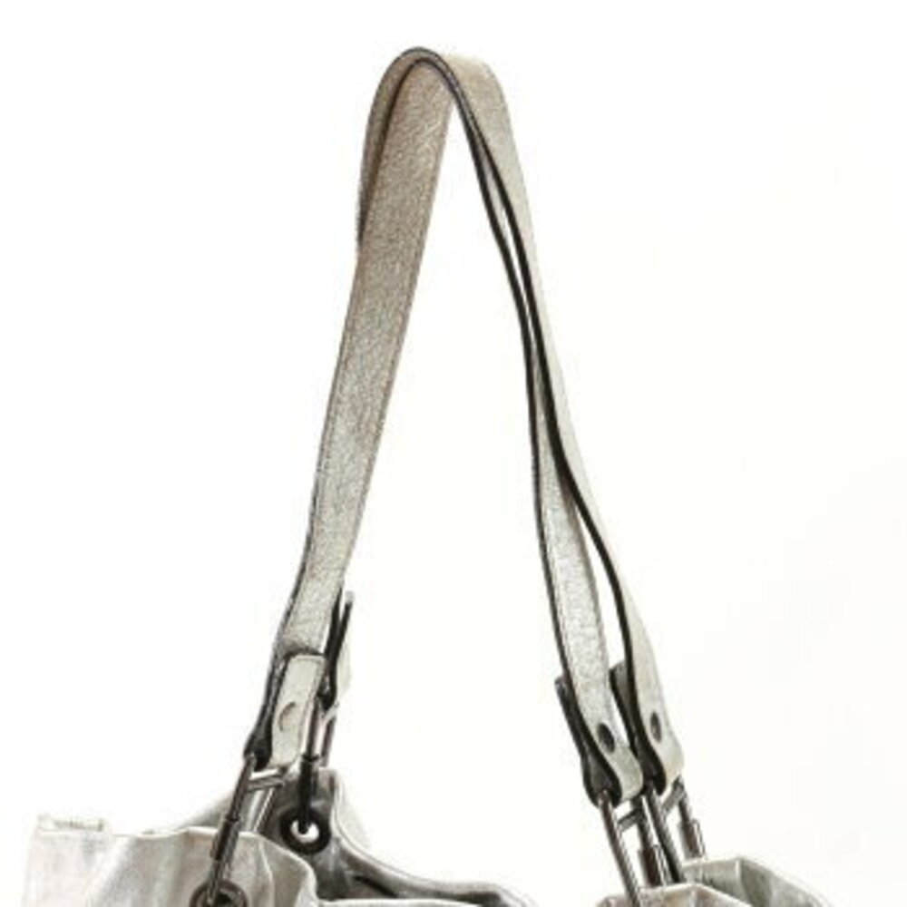Burberry Leather Tote Bag Shoulder Business Document Silver - Picture 6 of 13